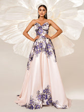 A-line Floral Sweetheart Neck Prom Dress